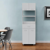 79" White Pantry Cabinet with Three Shelves - Homeroots - Flyclothing LLC