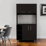 71" Modern Black Pantry Cabinet with Three Storage Shelves - Homeroots - Flyclothing LLC