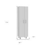 71" White Versatile Tall Pantry Cabinet with Five Shelves - Homeroots - Flyclothing LLC
