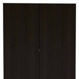 79" Modern Black Pantry Cabinet with Two Doors and Five Shelves - Homeroots - Flyclothing LLC