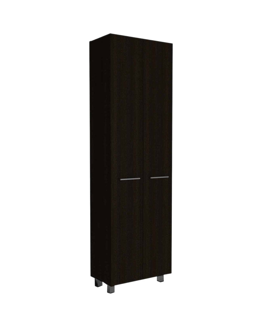 79" Modern Black Pantry Cabinet with Two Doors and Five Shelves - Homeroots - Flyclothing LLC