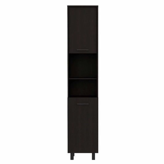 79" Modern Black Pantry Cabinet with Five Shelves - Homeroots