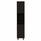79" Modern Black Pantry Cabinet with Five Shelves - Homeroots - Flyclothing LLC