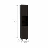 79" Modern Black Pantry Cabinet with Five Shelves - Homeroots - Flyclothing LLC