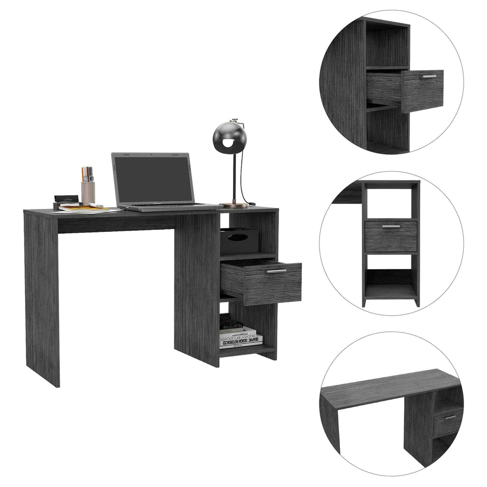 43" Gray Computer Desk - Homeroots - Flyclothing LLC
