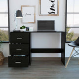 48" Black Computer Desk With Three Drawers - Homeroots - Flyclothing LLC