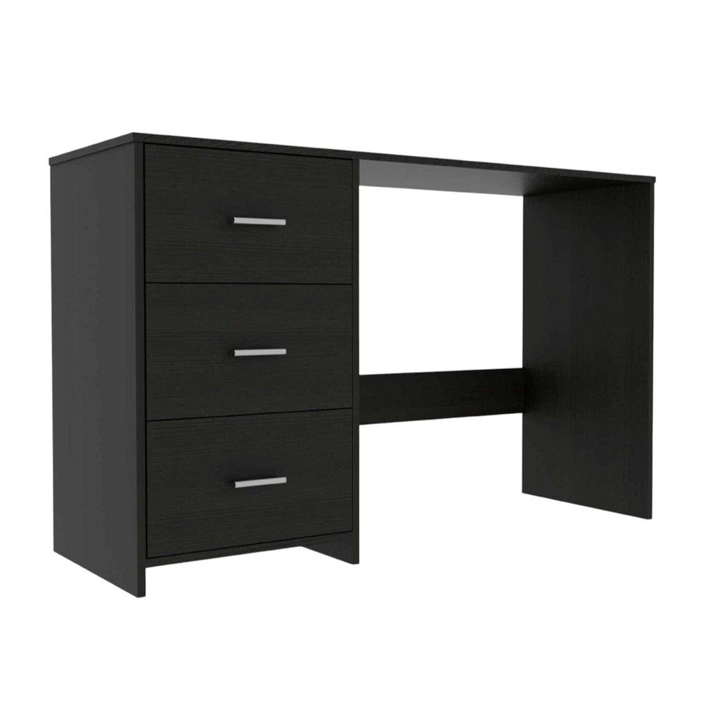 48" Black Computer Desk With Three Drawers - Homeroots - Flyclothing LLC