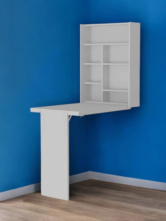 24" White Wall Mounted Writing Desk - Homeroots