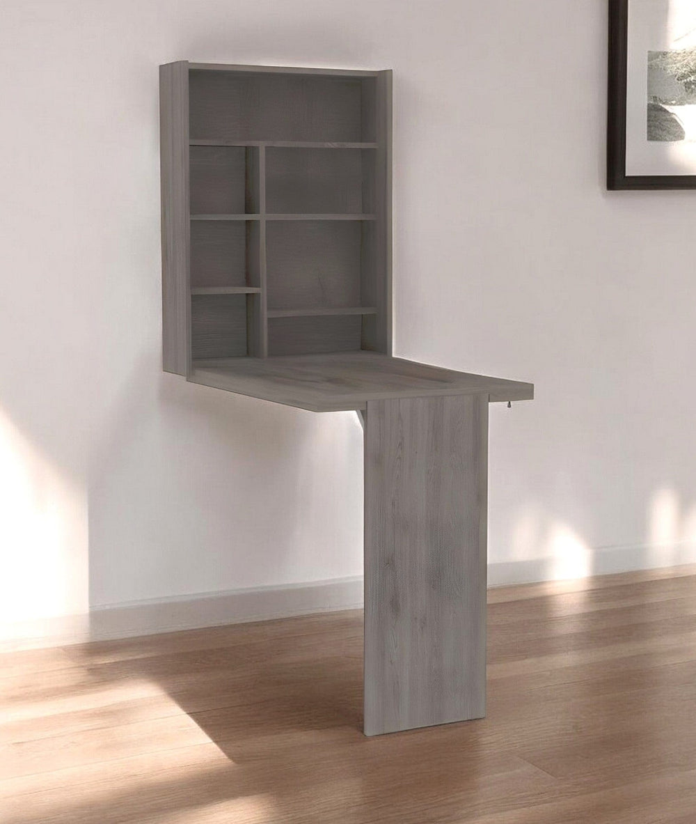24" Light Gray Floating Desk - Homeroots - Flyclothing LLC