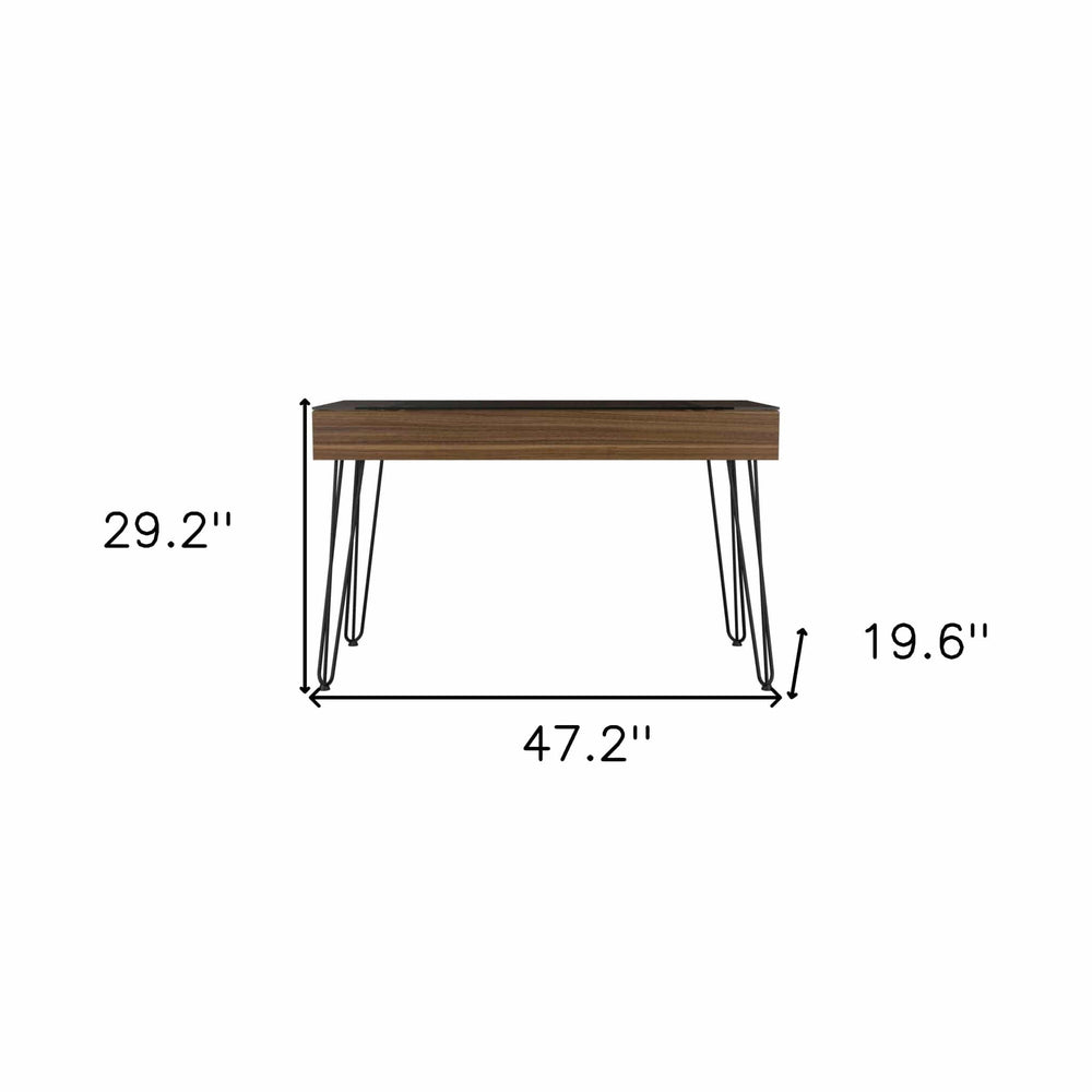 47" Brown and Black Computer Desk - Homeroots - Flyclothing LLC