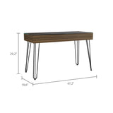 47" Brown and Black Computer Desk - Homeroots - Flyclothing LLC