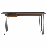 55" Brown and Black Computer Desk - Homeroots - Flyclothing LLC