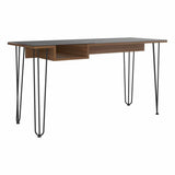 55" Brown and Black Computer Desk - Homeroots - Flyclothing LLC