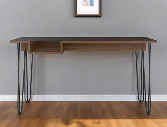 55" Brown and Black Computer Desk - Homeroots