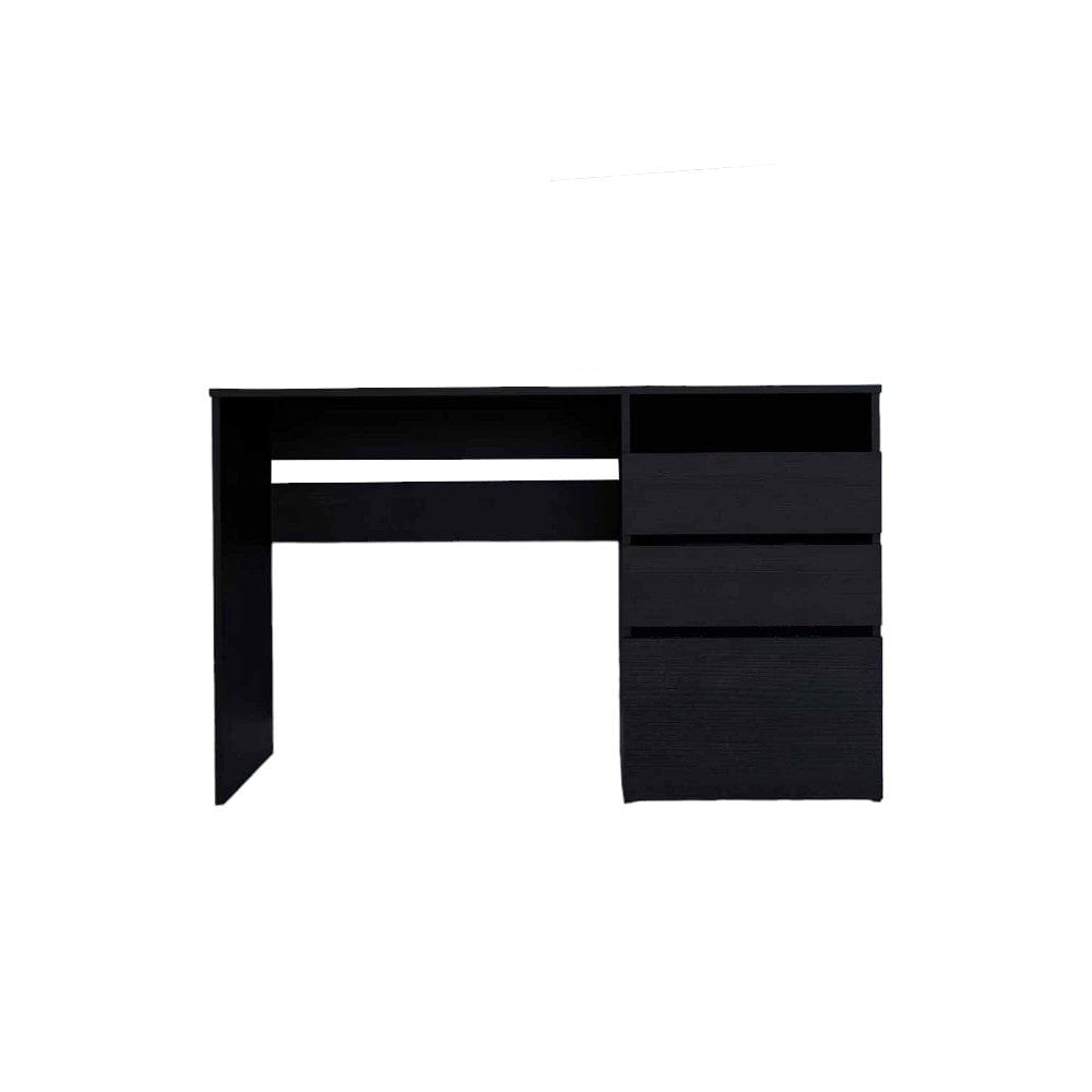 47" Black Computer Desk With Three Drawers - Homeroots - Flyclothing LLC
