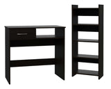 32" Black Computer Desk Desk and Bookshelf Set - Homeroots - Flyclothing LLC
