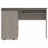 41" Light Gray L Shape Computer Desk With Two Drawers - Homeroots - Flyclothing LLC