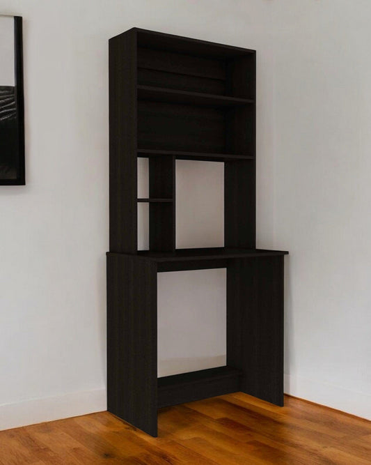 30" Black Computer Desk With Hutch - Homeroots