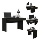 47" Black Computer Desk with Two Drawers - Homeroots - Flyclothing LLC