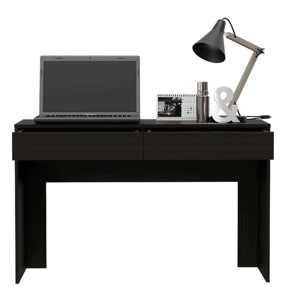 47" Black Computer Desk with Two Drawers - Homeroots - Flyclothing LLC