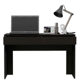 47" Black Computer Desk with Two Drawers - Homeroots - Flyclothing LLC