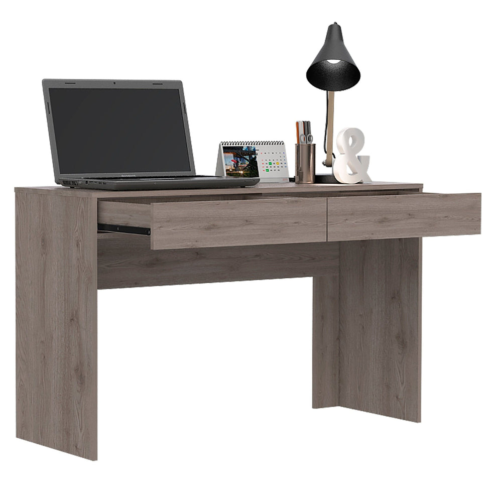 47" Light Gray Computer Desk With Two Drawers - Homeroots - Flyclothing LLC