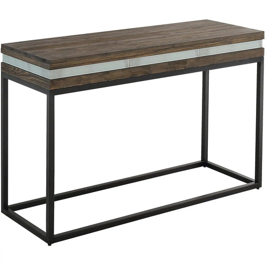 47" Brown and Black Frame Console Table - Homeroots