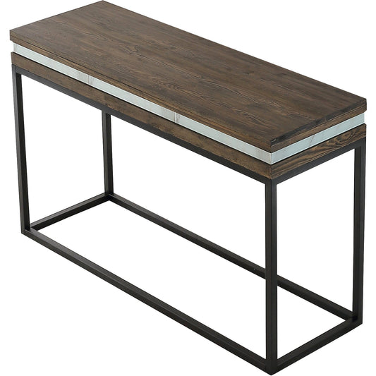 47" Brown and Black Frame Console Table - Homeroots