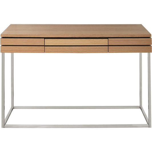 47" Brown and Silver Frame Console Table And Drawers - Homeroots