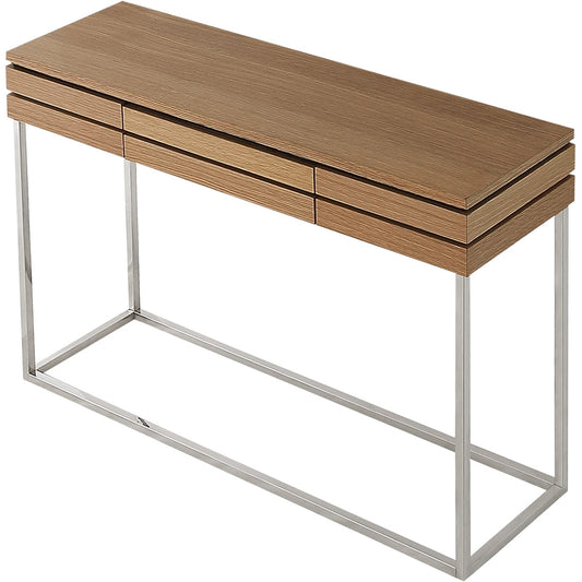47" Brown and Silver Frame Console Table And Drawers - Homeroots