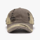Distressed Adjustable Cotton Baseball Cap - Trendsi - Flyclothing LLC