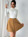 Buttoned Mini Skirt - Trendsi - Flyclothing LLC