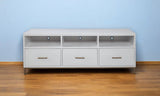 64" White Mahogany Solid Wood Open Shelving TV Stand - Homeroots