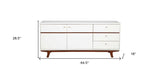 65" White Mahogany Solids And Veneer Cabinet Enclosed Storage TV Stand - Homeroots