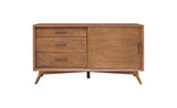50" Wood Brown Mahogany Solids Okoume And Veneer Cabinet Enclosed Storage TV Stand - Homeroots
