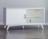 50" White Solid Wood Cabinet Enclosed Storage TV Stand - Homeroots