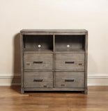 42" Brown Solid Wood Open Shelving TV Stand - Homeroots - Flyclothing LLC