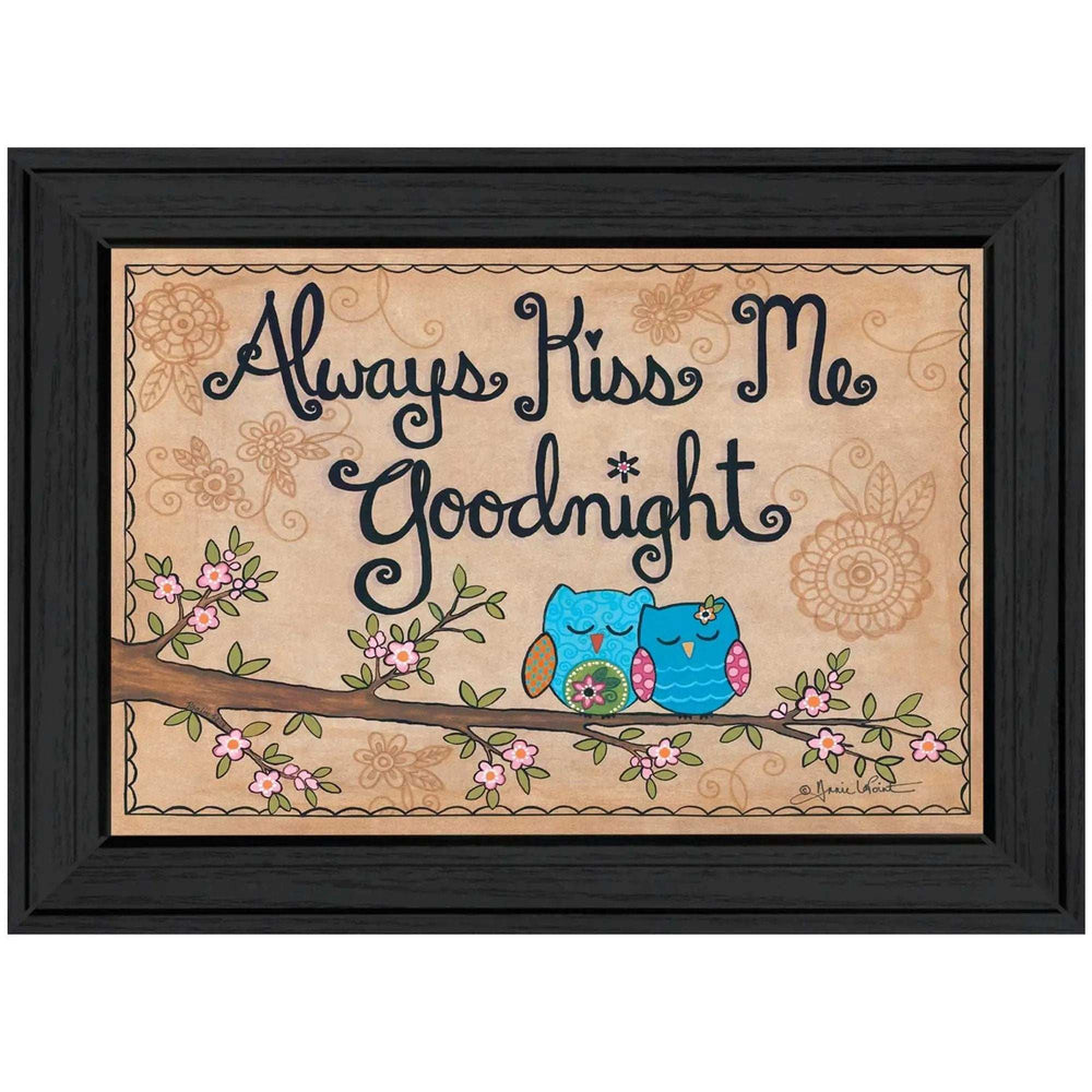 Always Kiss Me Good Night Black Framed Print Wall Art - Homeroots - Flyclothing LLC