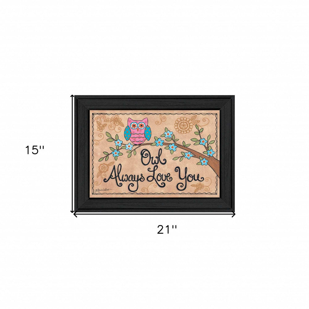 Owl Always Love You 2 Black Framed Print Wall Art - Homeroots - Flyclothing LLC