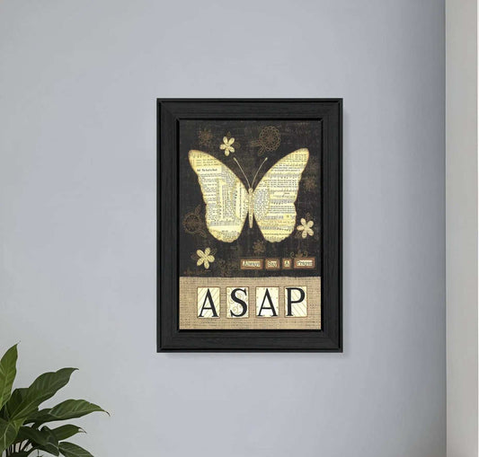 Always Say A Prayer Butterfly Black Print Wall Art - Homeroots - Flyclothing LLC