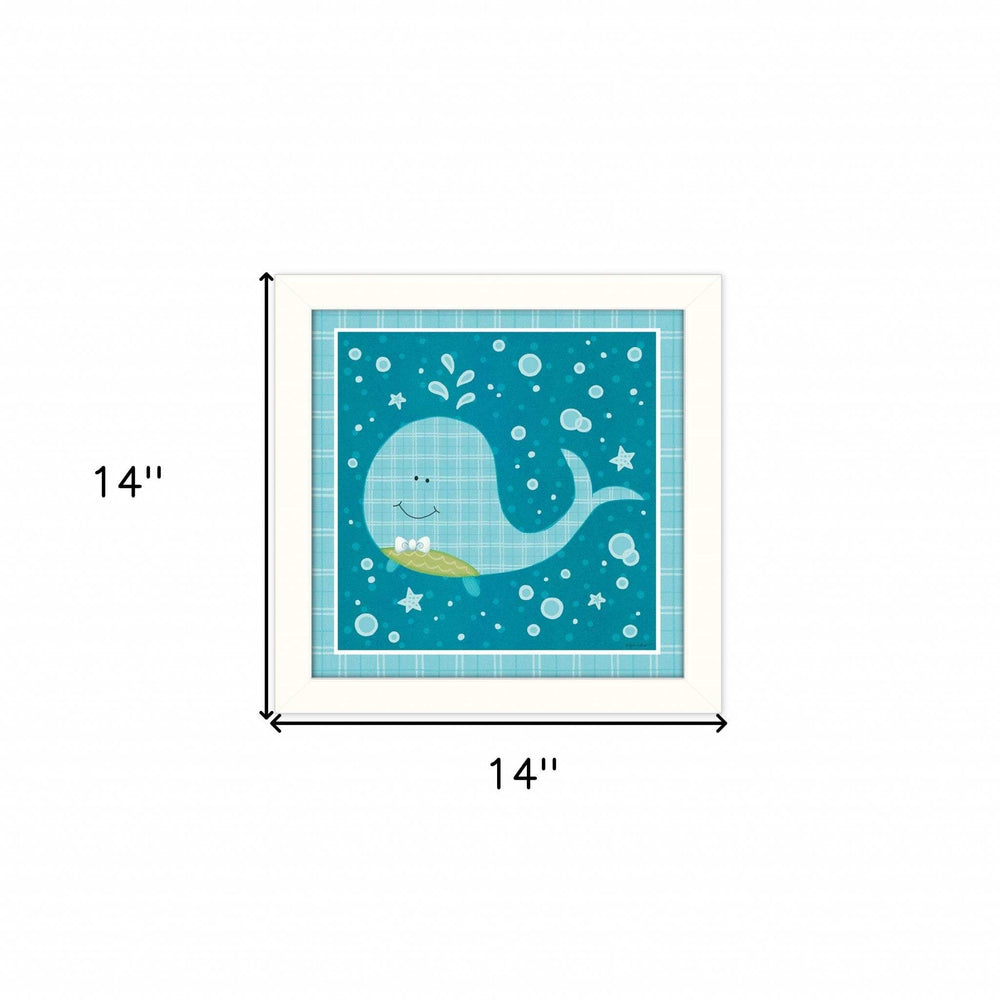 Beetle and Bob Baby Whale White Framed Print Wall Art - Homeroots - Flyclothing LLC
