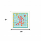 Beetle and Bob Baby Monkey White Framed Print Wall Art - Homeroots - Flyclothing LLC