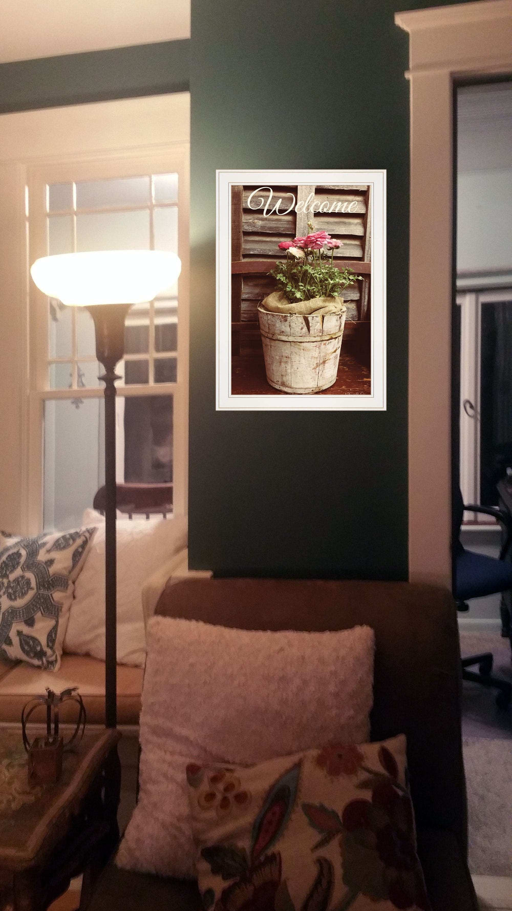 Welcome Roses 1 White Framed Print Wall Art - Homeroots - Flyclothing LLC