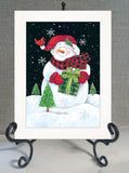 Plaid Stocking Hat Snowman White Framed Print Wall Art - Homeroots - Flyclothing LLC