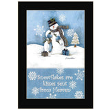 Trendy Snowman Black Framed Print Wall Art - Homeroots - Flyclothing LLC