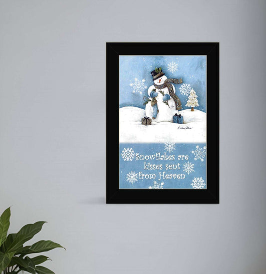 Trendy Snowman Black Framed Print Wall Art - Homeroots - Flyclothing LLC