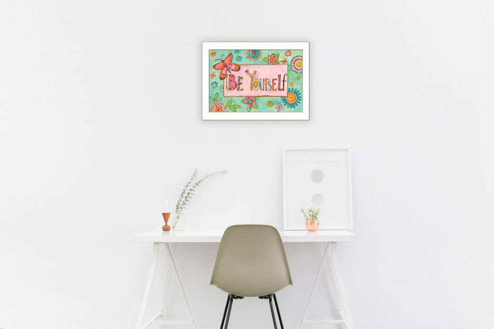 Be Yourself 2 White Framed Print Wall Art - Homeroots - Flyclothing LLC