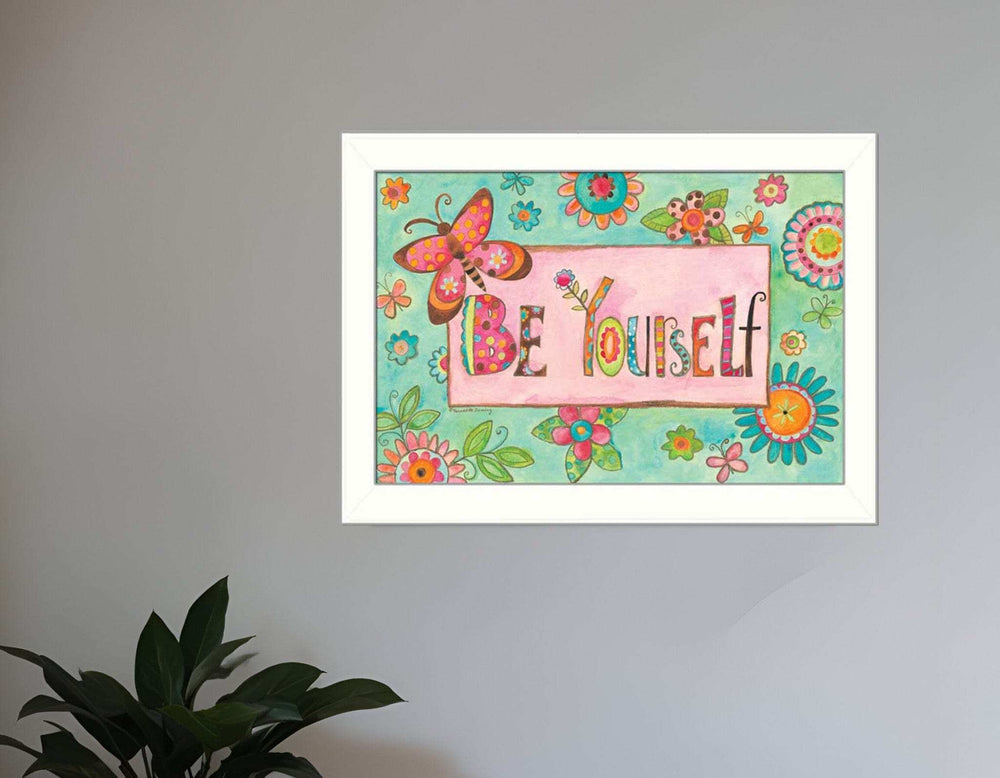 Be Yourself 2 White Framed Print Wall Art - Homeroots - Flyclothing LLC