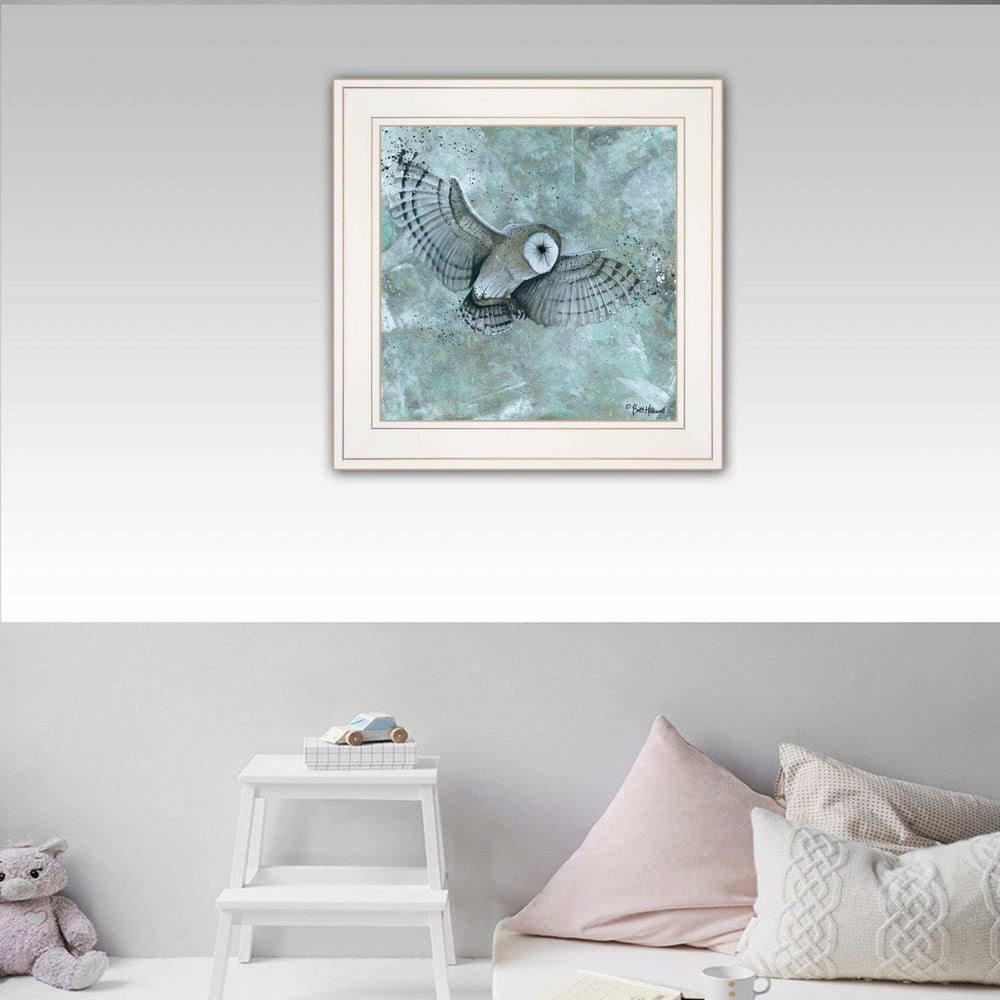 Simplicity Owl 1 White Framed Print Wall Art - Homeroots - Flyclothing LLC