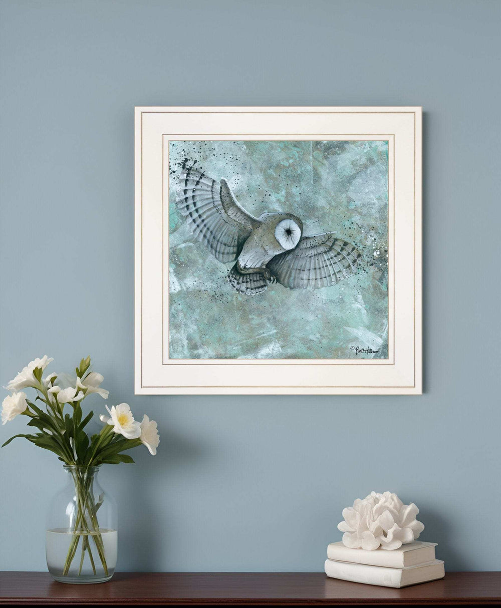 Simplicity Owl 1 White Framed Print Wall Art - Homeroots - Flyclothing LLC